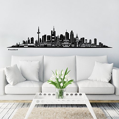 Wandkings Skyline - Deine Stadt wählbar - Frankfurt - 125 x 25 cm - Wandaufkleber Wandsticker Wandtattoo von WANDKINGS