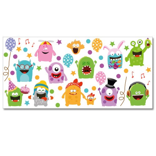 Wandkings Monster Wandsticker XL Set, 50 Aufkleber, Gesamtfläche 130 x 70 cm von WANDKINGS