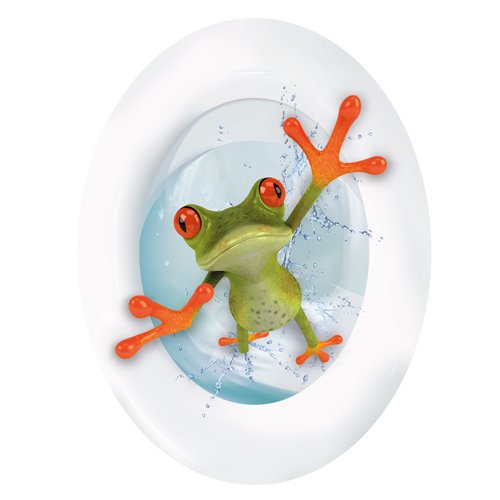 Wandkings Crazy Frosch, WC Deckel Aufkleber Sticker, 30 x 40 cm von WANDKINGS