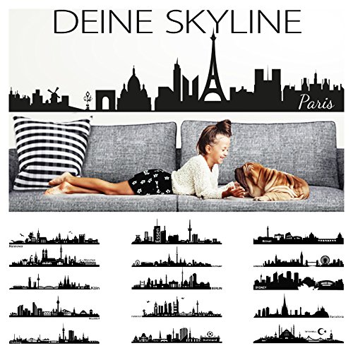 Wandora Wandtattoo Skyline New York I schwarz (BxH) 100 x 35 cm I Wohnzimmer selbstklebend Sticker Aufkleber Stadt Städte der Welt Wandsticker Wandaufkleber W1366 von Wandora