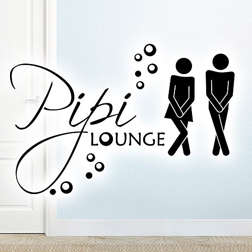 Wandora WC Türaufkleber Mann & Frau Pipi Lounge I weiß (BxH) 17 x 11 cm I Badezimmer Bad Sticker Aufkleber selbstklebend Wandaufkleber Wandsticker G019 von Wandora