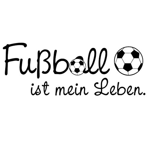 Wandtattoo Fußball ist Mein Leben - 49 Farben - 4 Größen/dunkelgrau / 35 x 94 cm von Wandtattoo-Loft.de