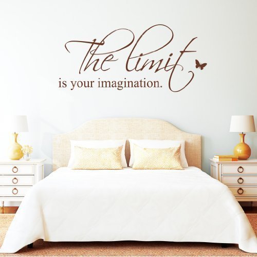 Wandtattoo: „The limit is your imagination“ - Schriftzug / 49 Farben / 4 Größen / silbergrau / 55 x 120 cm von Wandtattoo-Loft.de