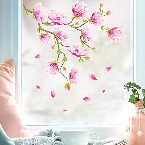 Fensterbild Frühling Ostern bunte Magnolien Blumenranke wiederverwendbar Fensterdeko Kinderzimmer Kind Frühlingsdeko, 1. A4 Bogen von Wandtattoo Loft