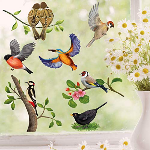 Fensterbild Frühling Ostern selbstklebend Vogel Wiederverwendbar Vögel / 2. A3 von Wandtattoo Loft