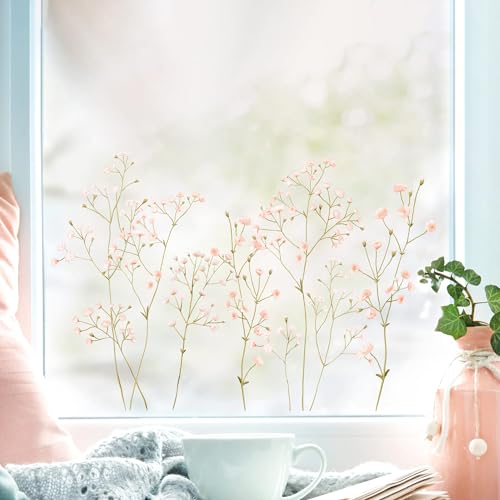 Fensterbild Frühling Ostern zarte Blumen Gypsophila Blumenwiese, Fensterdeko Kinderzimmer Kind, 2. A3 Bogen von Wandtattoo Loft