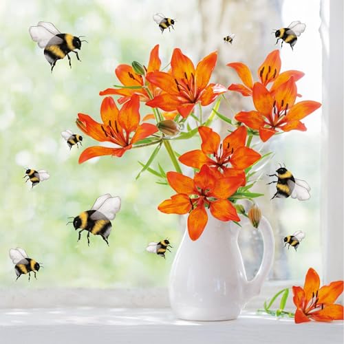 Fensterbild Frühling Sommer Bienen bunt wiederverwendbare Hummeln im Set Fensterdeko Kinderzimmer Sommerdeko Frühlingsdeko, 3. A2 Bogen von Wandtattoo Loft