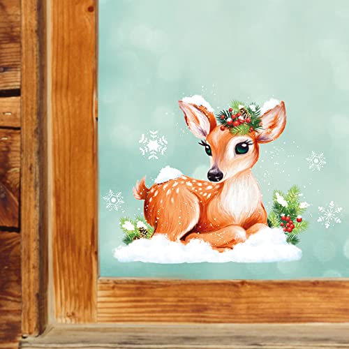 Wandtattoo Loft Mini Fensterbild Weihnachten Reh wiederverwendbare Fensteraufkleber Fensterdeko Kinder von Wandtattoo Loft