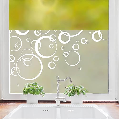 Sichtschutzfolie Blasen Blubberblasen Fensterfolie Fensterdeko Milchglasfolie, 100 cm hoch, 125 cm breit von Wandtattoo Loft