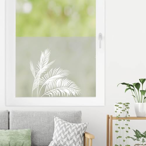 Sichtschutzfolie Filigrane Palmenblätter Palmenwedel Fensterfolie Fensterdeko Milchglasfolie Sichtschutz, 180 cm hoch, 75 cm breit von Wandtattoo Loft