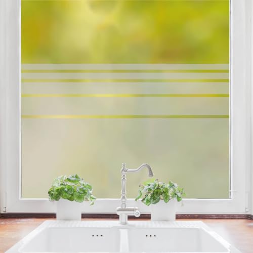 Sichtschutzfolie Wiederverwendbar waagerechte Streifen Fensterfolie Fensterdeko Milchglasfolie Sichtschutz, 100 cm hoch, 75 cm breit Sichtschutzfolie Wiederverwendbar waagerechte Streifen Fensterfolie Fensterdeko Milchglasfolie Sichtschutz, 100 cm hoch, 75 cm breit von Wandtattoo Loft