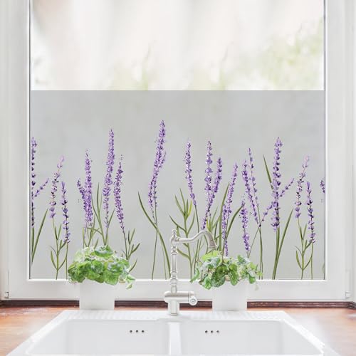 Sichtschutzfolie mit farbigem Lavendel Fensterfolie Fensterdeko Milchglasfolie Sichtschutz Wiederverwendbar, 75 cm hoch, 65 cm breit Sichtschutzfolie mit farbigem Lavendel Fensterfolie Fensterdeko Milchglasfolie Sichtschutz Wiederverwendbar, 75 cm hoch, 65 cm breit von Wandtattoo Loft