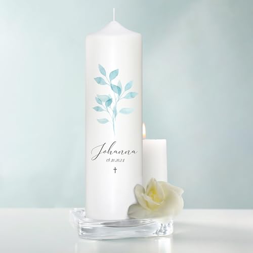 Wandtattoo Loft Trauerkerze Blätter Zweig hellblau personalisiert mit Namen und Datum, Trauerkerze 25x7 cm, personalisierte Trauerkerze, Kondolenzkerze, Beileidskerze, Trauerlicht, Grabkerze Wandtattoo Loft Trauerkerze Blätter Zweig hellblau personalisiert mit Namen und Datum, Trauerkerze 25x7 cm, personalisierte Trauerkerze, Kondolenzkerze, Beileidskerze, Trauerlicht, Grabkerze von Wandtattoo-Loft