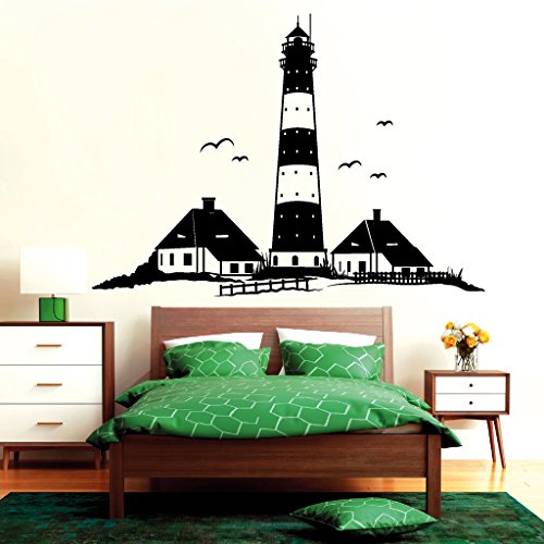 Wandtattoo-Loft „"Westerhever Leuchtturm St. Peter Ording“ - Wandtattoo / 54 Farben / 4 Größen/hellrot / 35 x 48 cm von Wandtattoo-Loft