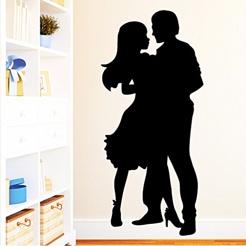 Wandtattoo-Loft „Romantisches Tanzpaar“ - Wandtattoo / 54 Farben / 3 Größen/schwarz / 80 x 175 cm von Wandtattoo-Loft