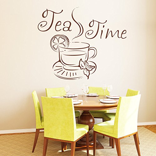 Wandtattoo-Loft „Tea Time“ - Wandtattoo / 49 Farben / 4 Größen/braun / 20 x 24 cm von Wandtattoo-Loft