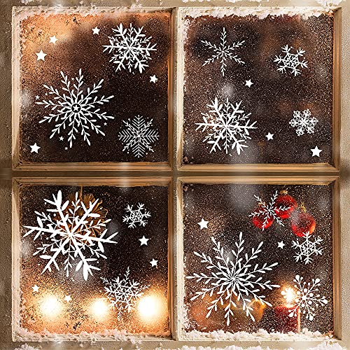 Wandtattoo-Loft Fensteraufkleber Fensterbild Weihnachten Schneeflocken filigran WIEDERVERWENDBAR 12336 von Wandtattoo-Loft