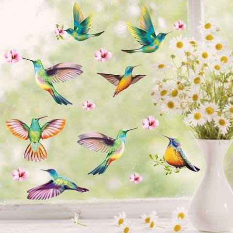 Wandtattoo Loft Fensterbild Frühling Ostern selbstklebend Vogel Kolibris Wiederverwendbar Vögel / 2. DIN A3 von Wandtattoo Loft