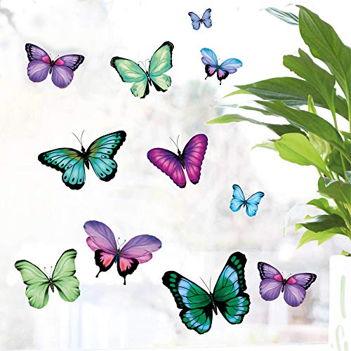 Wandtattoo Loft Fensterbild Frühling Schmetterlinge Pastell Fensteraufkleber/blau von Wandtattoo Loft