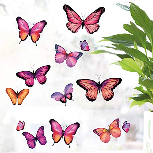 Wandtattoo Loft Fensterbild Frühling Schmetterlinge Pastell Fensteraufkleber/rosa von Wandtattoo Loft
