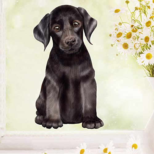 Wandtattoo-Loft Fensterbild Hund Haustier Labrador Fensterdeko Kinderzimmer Kind Osterdeko Frühlingsdeko, 1. A4 Bogen, schwarz von Wandtattoo Loft