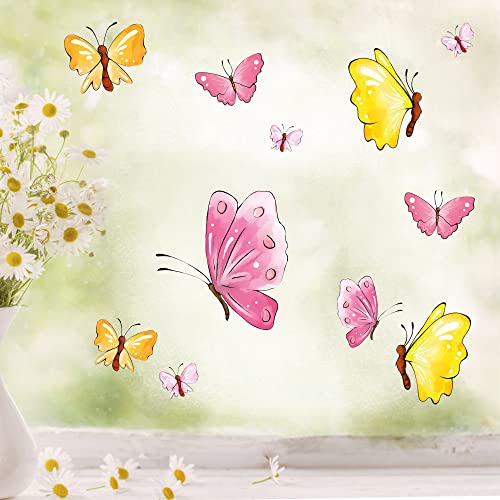 Wandtattoo-Loft Fensterbild Frühling Pastell Schmetterlinge Fensteraufkleber Set wiederverwendbar Ostern Deko von Wandtattoo-Loft