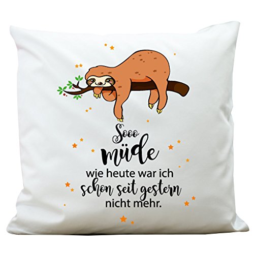 Wandtattoo-Loft Kissen Faultier So müde wie Heute war ich Schon seit gestern Nicht mehr 40 x 40 cm inkl. Füllung von Wandtattoo-Loft