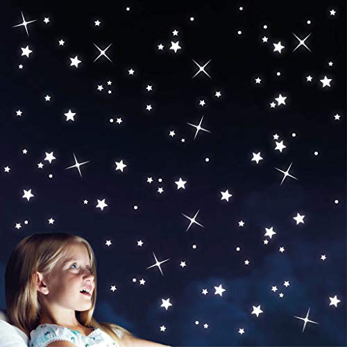 Wandtattoo Loft Leuchtaufkleber 100 Fluoreszierende Sterne für Sternenhimmel 10300 von Wandtattoo Loft