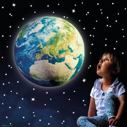 Wandtattoo Loft Leuchtsterne Kinderzimmer und Erde Motiv, 350 Stück, Selbstklebende und Fluoreszierende Lichtersterne, Nachtsterne, Leuchtende Sterne Aufkleber, Leuchtesterne Wand, Leuchtaufkleber Wandtattoo Loft Leuchtsterne Kinderzimmer und Erde Motiv, 350 Stück, Selbstklebende und Fluoreszierende Lichtersterne, Nachtsterne, Leuchtende Sterne Aufkleber, Leuchtesterne Wand, Leuchtaufkleber von Wandtattoo Loft