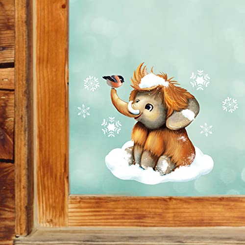 Wandtattoo Loft Mini Fensterbild Weihnachten Mammut Wiederverwendbare Fensteraufkleber Fensterdeko Kinder von Wandtattoo Loft