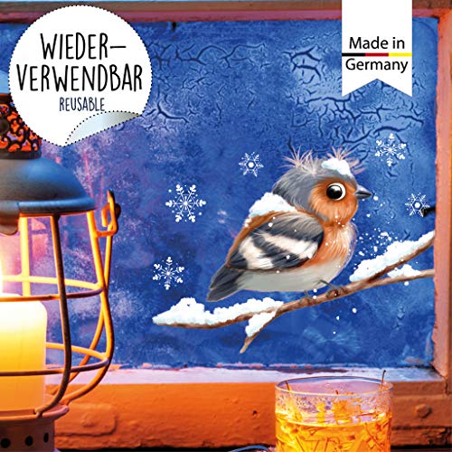 Wandtattoo Loft Mini Fensterbild Weihnachten Vogelkind Wiederverwendbare Fensteraufkleber Fensterdeko Kinder von Wandtattoo Loft