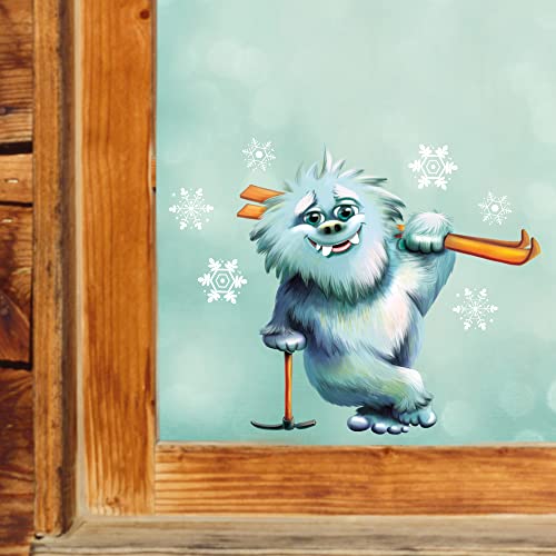 Wandtattoo Loft Mini Fensterbild Weihnachten Yeti Wiederverwendbare Fensteraufkleber Fensterdeko Kinder von Wandtattoo Loft