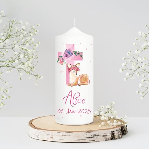 Wandtattoo Loft Taufkerze Junge oder Mädchen personalisierte Patenkerze, Motiv mit Jesuskreuz und Rehkitz, 18cm x 7cm, personalisierte Kerze, bedruckte Kerze Taufe, Stumpenkerze, Taufgeschenk Wandtattoo Loft Taufkerze Junge oder Mädchen personalisierte Patenkerze, Motiv mit Jesuskreuz und Rehkitz, 18cm x 7cm, personalisierte Kerze, bedruckte Kerze Taufe, Stumpenkerze, Taufgeschenk von Wandtattoo Loft
