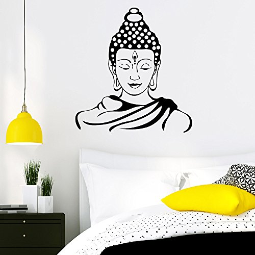 Wandtattoo-Loft Wandaufkleber „Buddha Gesicht“ - Wandtattoo Sticker Aufkleber Wohnraumdekoration / 49 Farben / 4 Größen/weiß / 35 x 37 cm von Wandtattoo-Loft