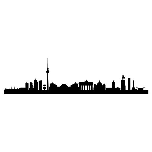 Wandtattoo Skyline Berlin S - 80cm x 20cm - Duvar Tattoo - 23 mögliche Farben von Wandtattoo - Skyline