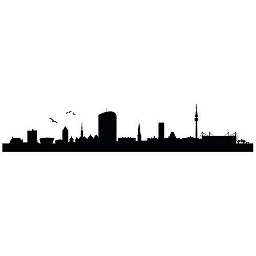 Wandtattoo Skyline Dortmund - Größe: M - 100cm x 19cm - 23 mögliche Farben von Wandtattoo - Skyline