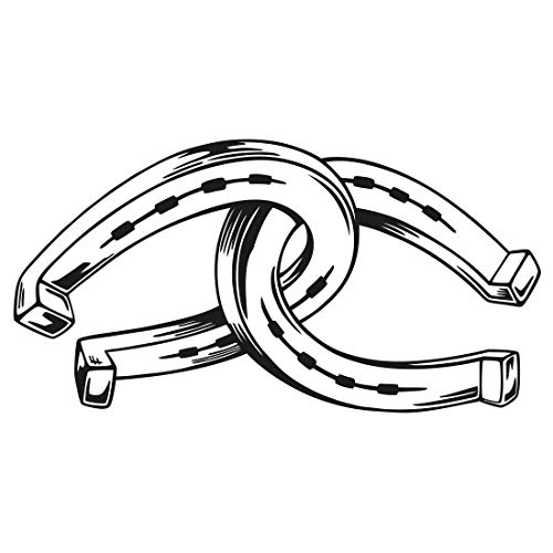 Wandtattoo Hufeisen - Größe: XL - 75cm x 39cm - 23 mögliche Farben von Wandtattoo - Sonstige