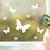 Fensteraufkleber Schmetterlinge Weiß Wiederverwendbar Frühling Fensterdekoration Frühlingsfreude Butterfly von WandtattooLoftBaltic