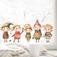 Fensterbild Elfen Winter Weihnachten Schneeflocken Fensteraufkleber Wiederverwendbar Fensterfolie Kinderzimmer Fensterbild Elfen Winter Weihnachten Schneeflocken Fensteraufkleber Wiederverwendbar Fensterfolie Kinderzimmer von WandtattooLoftBaltic