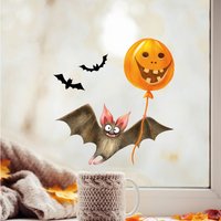 Fensterbild Halloween Fledermaus Kürbis Fensterdeko Kinderzimmer Kind Fensterfolie Fensterdekoration Fensterbild Halloween Fledermaus Kürbis Fensterdeko Kinderzimmer Kind Fensterfolie Fensterdekoration von WandtattooLoftBaltic