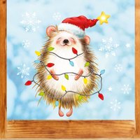 Fensterbild Weihnachten Winter Igel Lichterkette Schneeflocken Fensteraufkleber Wiederverwendbar Fensterfolie Kinderzimmer Fensterbild Weihnachten Winter Igel Lichterkette Schneeflocken Fensteraufkleber Wiederverwendbar Fensterfolie Kinderzimmer von WandtattooLoftBaltic