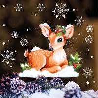 Fensterbild Weihnachten Winter Reh Mit Schneeflocken Fensteraufkleber Fensterdeko Wiederverwendbar Fensterbild Weihnachten Winter Reh Mit Schneeflocken Fensteraufkleber Fensterdeko Wiederverwendbar von WandtattooLoftBaltic