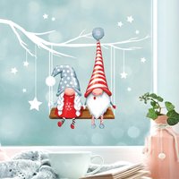 Fensterbild Weihnachten Winter Zwerge Wichtel Paar Schaukel Weihnachtsterne Sterne Weiß Fensteraufkleber Fensterbild Weihnachten Winter Zwerge Wichtel Paar Schaukel Weihnachtsterne Sterne Weiß Fensteraufkleber von WandtattooLoftBaltic