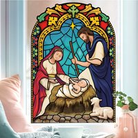 Fensterbild Winter Kirche Krippenbild Maria Und Josef Bunt Farbig Rund Wiederverwendbare Fensteraufkleber Mosaik Weihnachten Fensterbild Winter Kirche Krippenbild Maria Und Josef Bunt Farbig Rund Wiederverwendbare Fensteraufkleber Mosaik Weihnachten von WandtattooLoftBaltic