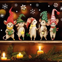 Fensterbild Winter Mäuse Weihnachten Schneeflocken Fensteraufkleber Wiederverwendbar Fensterfolie Kinderzimmer Fensterbild Winter Mäuse Weihnachten Schneeflocken Fensteraufkleber Wiederverwendbar Fensterfolie Kinderzimmer von WandtattooLoftBaltic