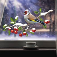 Fensterbild Winter Vogel Stieglitz Wiederverwendbar Wintermotiv Weihnachtsdekoration Fensteraufkleber Fensterbild Winter Vogel Stieglitz Wiederverwendbar Wintermotiv Weihnachtsdekoration Fensteraufkleber von WandtattooLoftBaltic