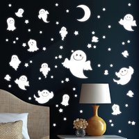 Leuchtaufkleber Niedliche Geister Sternen Mond Dekoration Kinderzimmer Sternenhimmel Leuchtsterne von WandtattooLoftBaltic