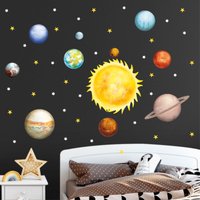 Wandtattoo Kinderzimmer Planeten Galaxy Sterne, Dekoration Babyzimmer von WandtattooLoftBaltic