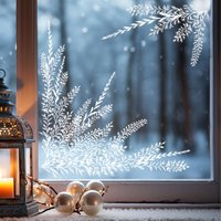 Wiederverwendbar Fensterbild Winterzweig Weiß Kontur Schlicht Zweige Fensterecke Winter Weihnachten Christmas von WandtattooLoftBaltic