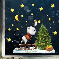 xxl Fensterbild Weihnachten Winter Bär Und Pinguin Mit Sternen Fensteraufkleber Fensterdeko Schaufensteraufkleber xxl Fensterbild Weihnachten Winter Bär Und Pinguin Mit Sternen Fensteraufkleber Fensterdeko Schaufensteraufkleber von WandtattooLoftBaltic